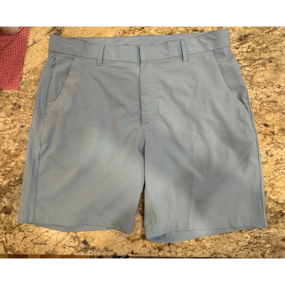 Maelreg Proflex Golf Shorts Mens 34 Light Blue Stretch Performance 7 Inch Inseam